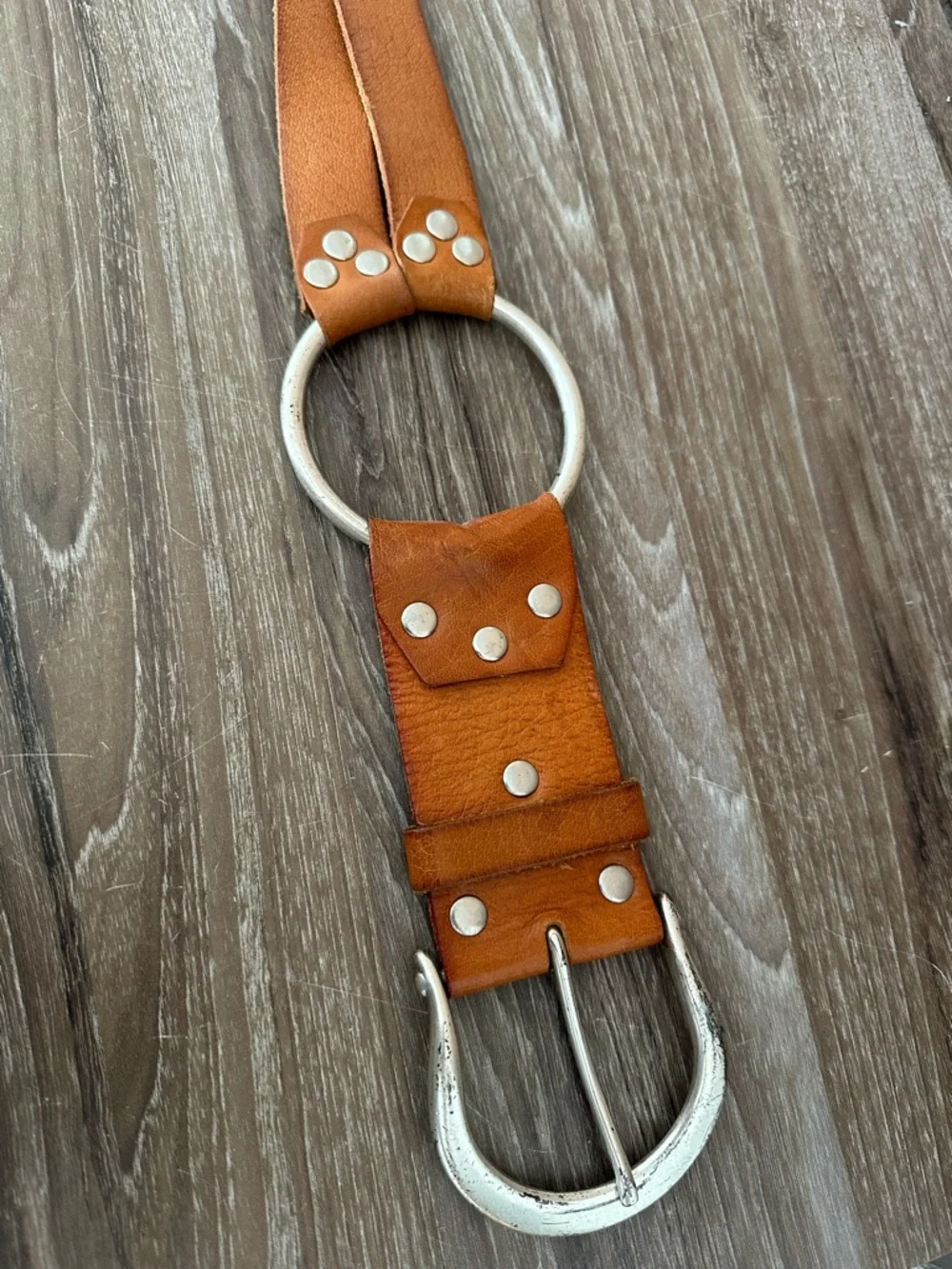 Linea Pelle Vintage Brown Leather Belt - Picture 6 of 6